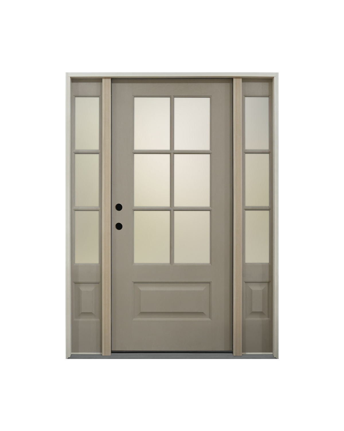 1002 three-quarter lite textured fiberglass entry door with matching sidelites