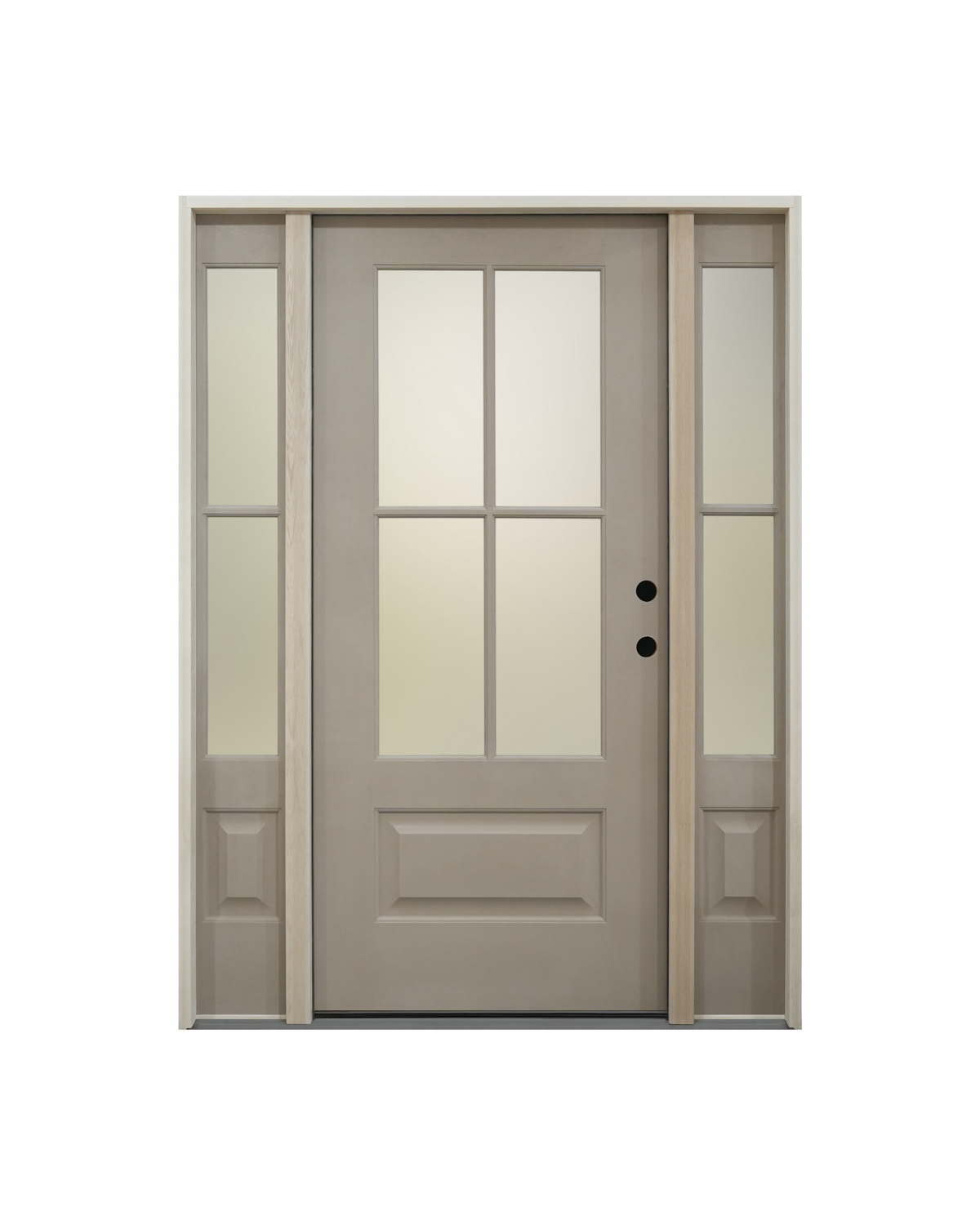1003 three-quarter lite textured fiberglass entry door with matching sidelites