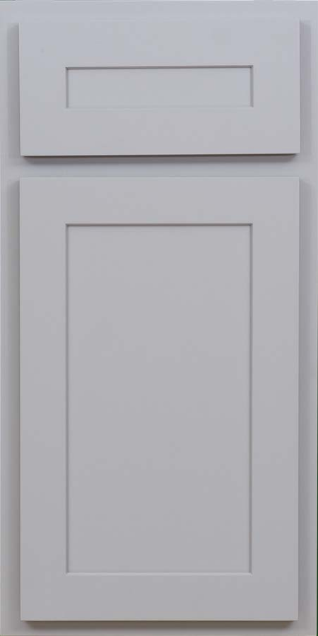 Harbor painted shaker cabinet door and drawer front in light grey