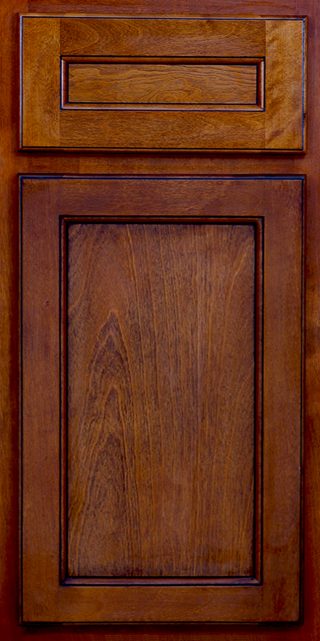 Legacy stained shaker cabinet door and drawer front in medium brown