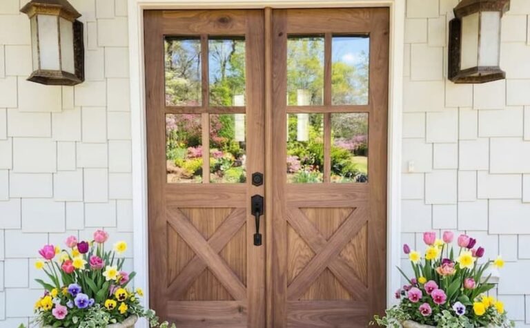 Exterior door styles for North Georgia homes including iron, fiberglass, wood, and steel entry doors